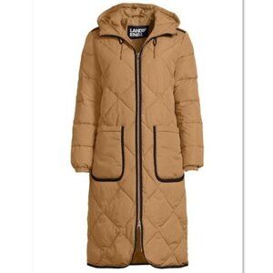 Land’s End Women's Plus Size Insulated Diamond Quilted Maxi Coat